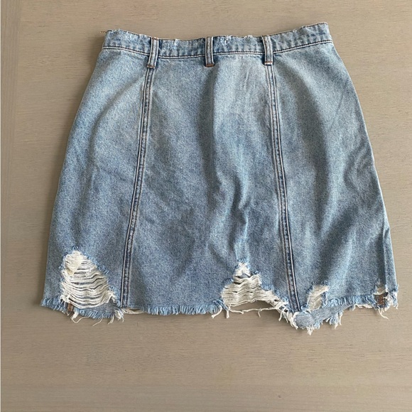 FREE PEOPLE We the Free Parker Wrap Denim Mini Skirt size 31 - Picture 4 of 9
